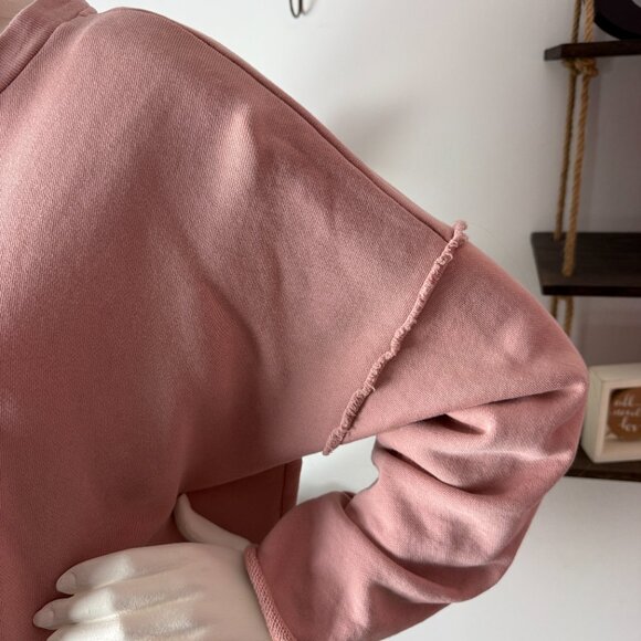 Soft Surroundings Pink Terry Drop Sleeve Sweatshirt - Picture 4 of 5